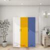 Doors Bedroom Armoire Wardrobe Closet Cabinet, Wardrobe Closet with Hanging Rod, Wood Closet Wardrobe for Large Storage, Armoires and Wardrobes with Drawers Wooden -- 2 Packages