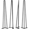 VEVOR Hairpin Table Legs 18" Black Set of 4 Desk Legs 880lbs Load Capacity (Each 220lbs) Hairpin Desk Legs 3 Rods for Bench Desk Dining End Table Chairs Carbon Steel DIY Heavy Duty Furniture Legs