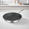 SOGA Stainless Steel Fry Pan 32cm Frying Pan Induction FryPan Non Stick Interior